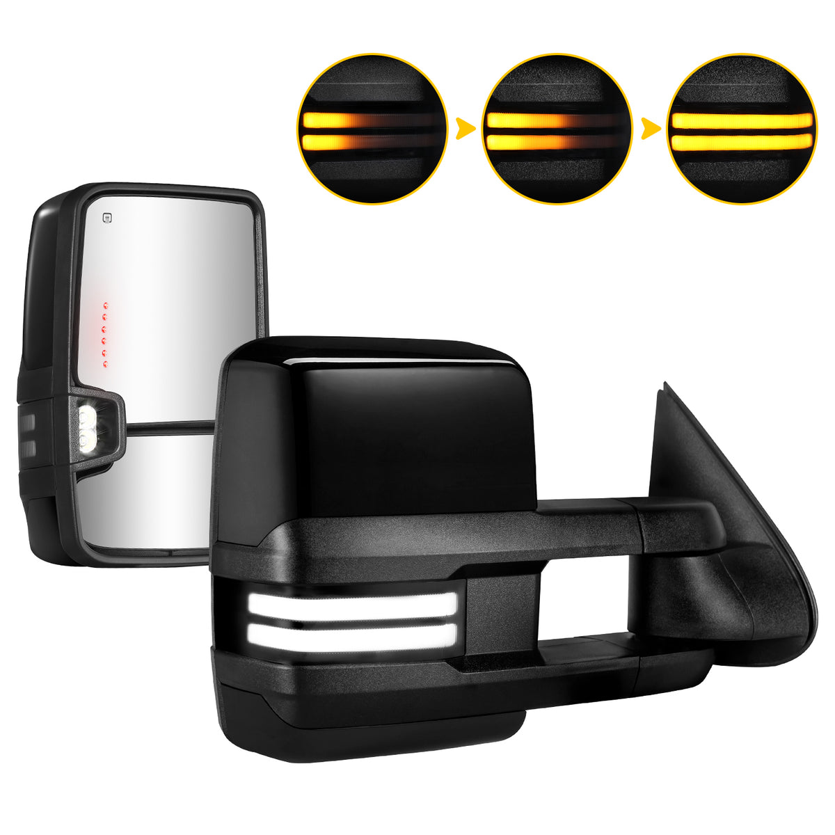 Sanooer 2003-2007 Chevy GMC Paint Black Switchback Towing Mirror
