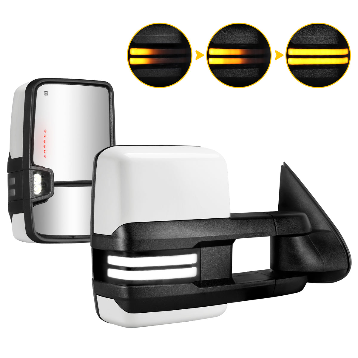 Sanooer 2003-2007 Chevy GMC Paint White Switchback Towing Mirror