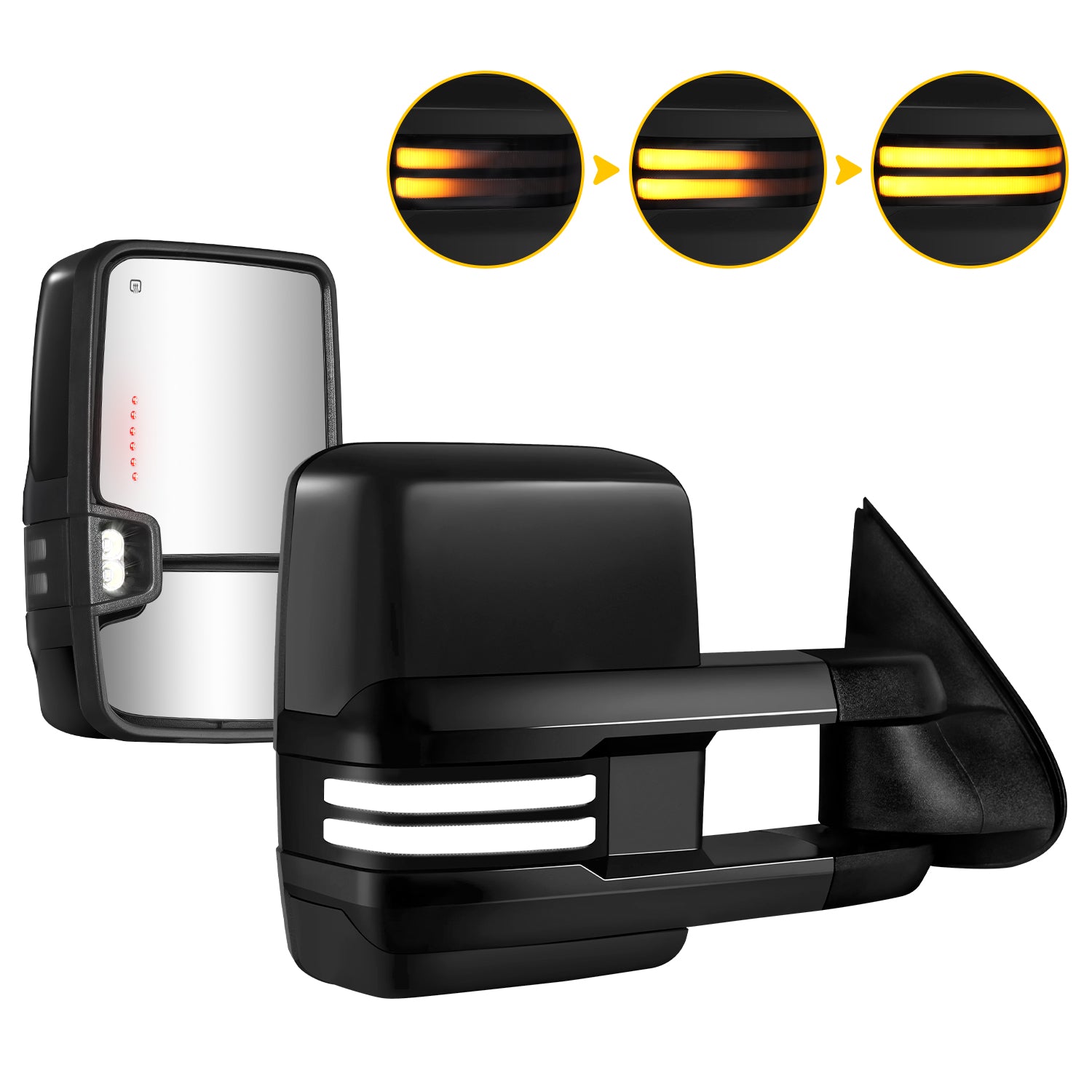 Sanooer 2003-2007 Silverado Sierra Full Painted black Towing Mirror 