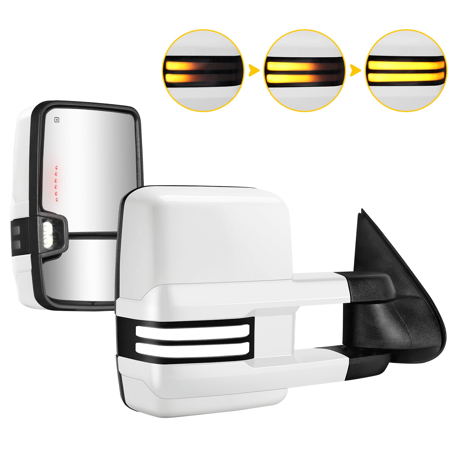 Sanooer 2003-2007 Silverado Sierra Full Painted white Towing Mirror 