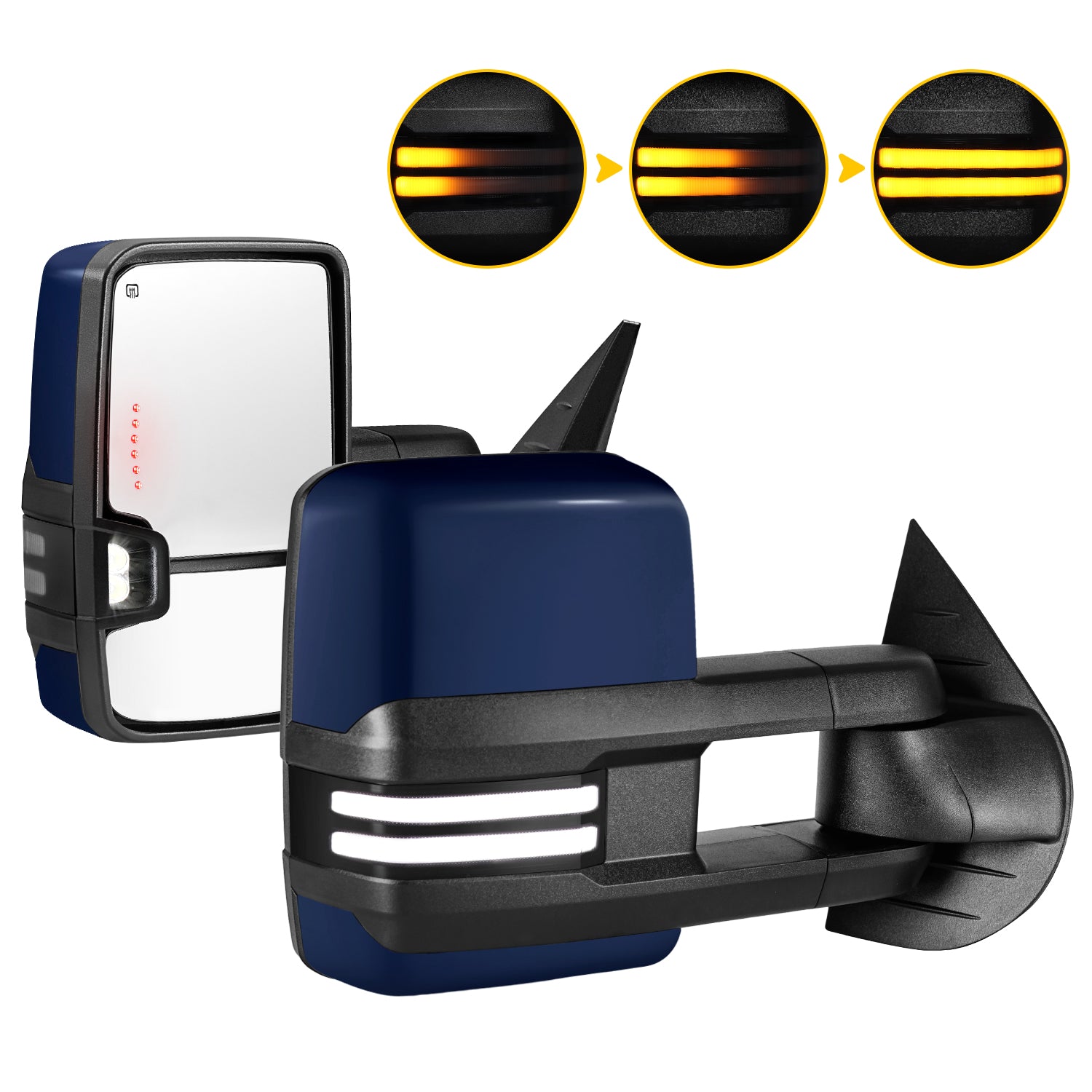 Sanooer 2007-2013 Chevy Silverado GMC Sierra Paint Blue Switchback Towing Mirror