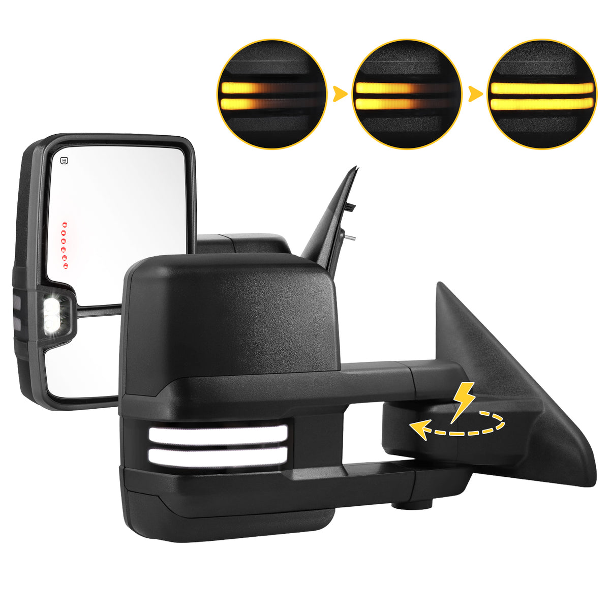 Sanooer 2009-2018 Dodge Ram 1500 2500 3500 Power Folding Towing Mirror