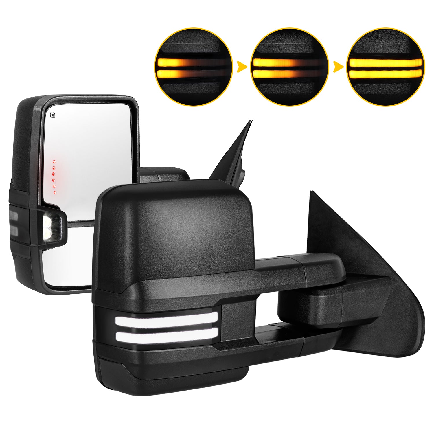 Sanooer 2014-2019 CHEVY GMC Texture Switchback Towing Mirror