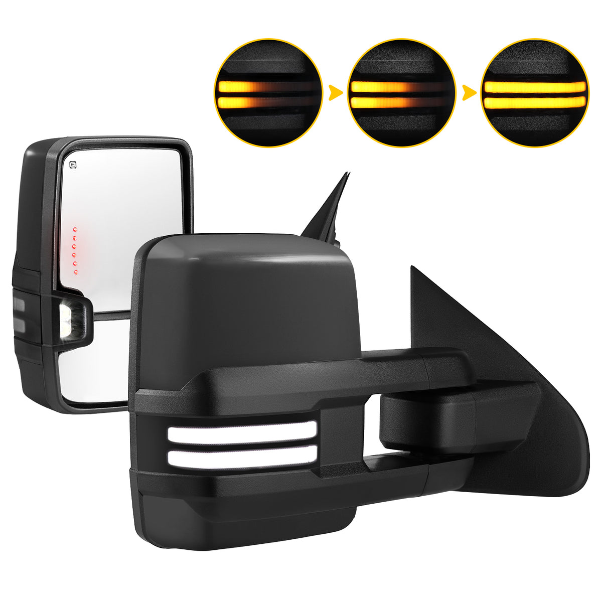Sanooer 2014-2019 CHEVY Silverado Metal Iridium Painted Switchback Towing Mirror