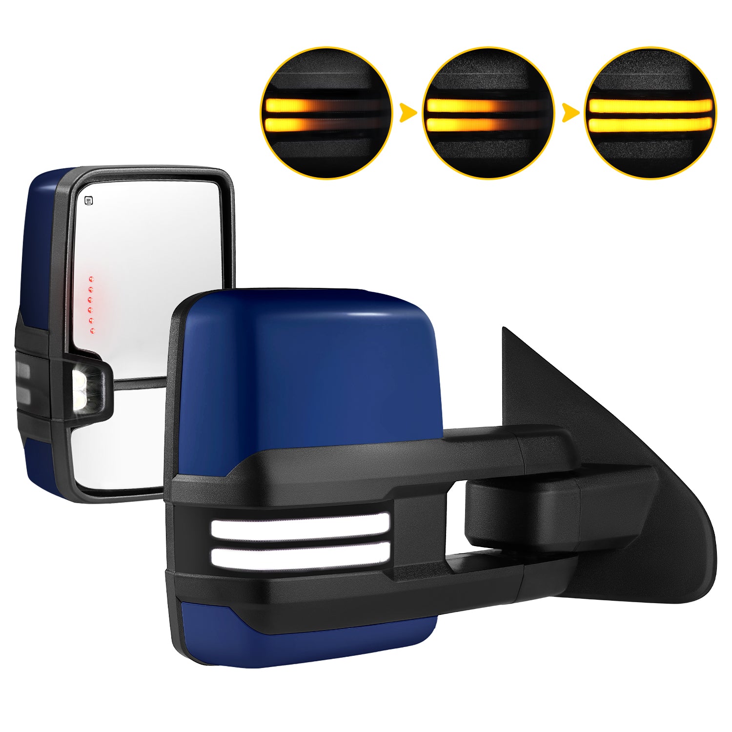 Sanooer 2014-2019 CHEVY Silverado Paint Blue Switchback Towing Mirror