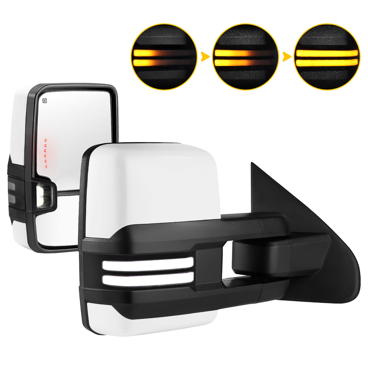 Sanooer 2014-2019 CHEVY Silverado Paint White Switchback Towing Mirror