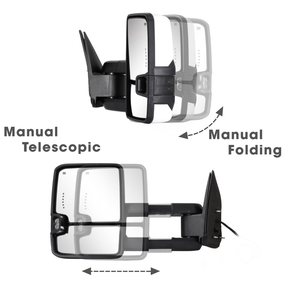 Towing-Mirror-2003-2007-Classic-Chevy-Silverado-GMC-Sierra-basic-white-painted-manual-telescopic&folding