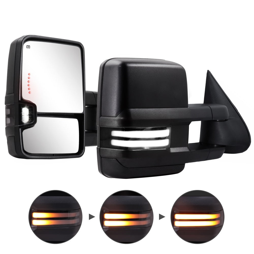 Towing-Mirror-2003-2007-Classic-Chevy-Silverado-GMC-Sierra-textured-black-stripe-light