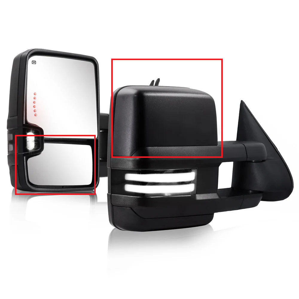 Small Mirror & Base Cover of Driver's Side Towing Mirror for 2003-2007 Chevy Silverado