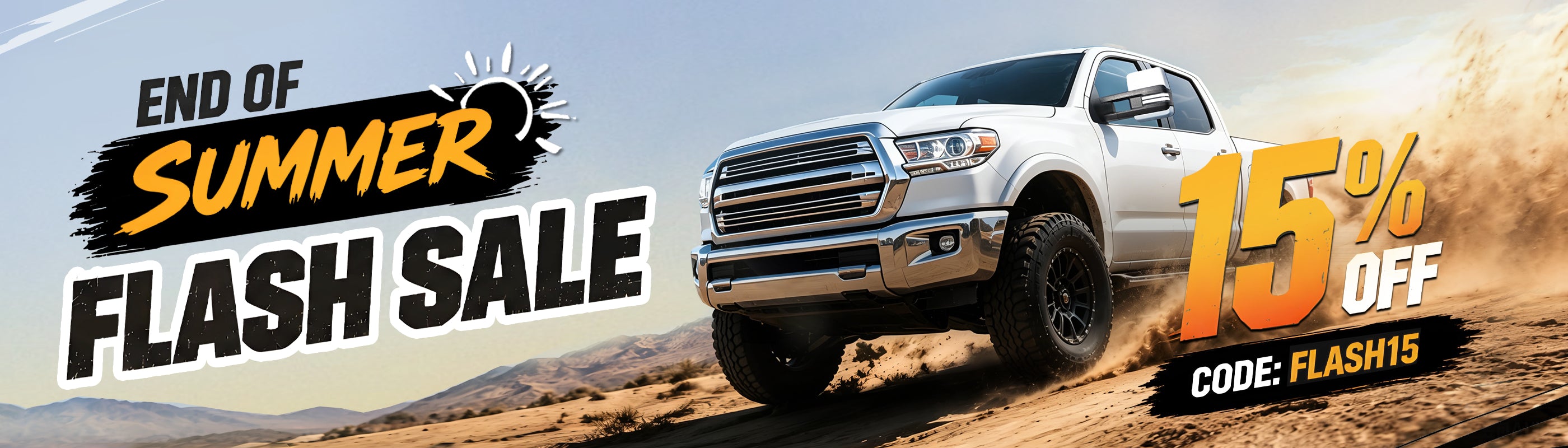 Sanooer holiday sale featuring discount tow mirrors and heavy-duty truck accessories.