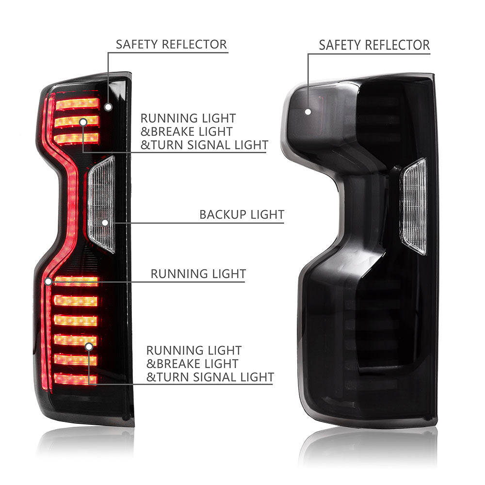 Sanooer-Tail-Light-for-Silverado-1500-2500HD-3500HD-2019-2023-Turn-Signal-Light-Running-Light-Smoke-Lens-functions